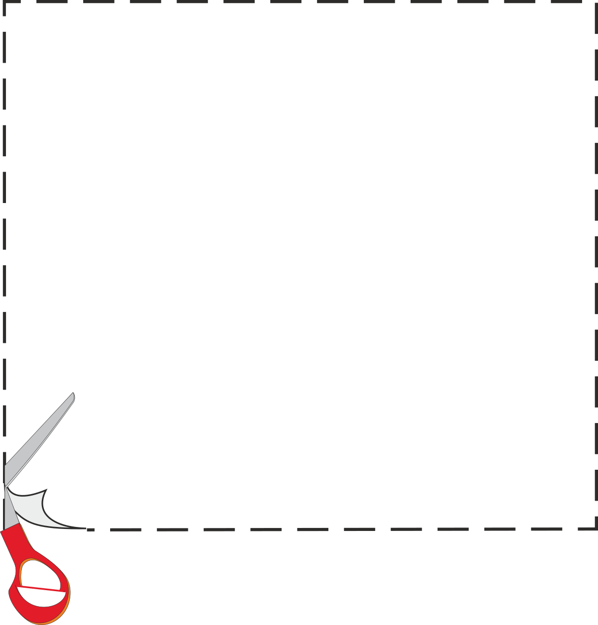 a scissors and a square frame clip art png transparent Borders and Business Clipart - Scissors and Square Frame Design
