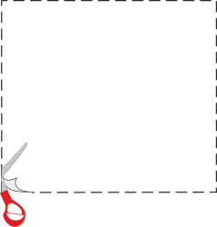 Borders and Business Clipart - Scissors and Square Frame Design