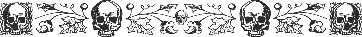 Stunning Black and White Skull Family Tree Clipart with Borders and Bars