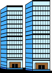 Tall Buildings with Windows Clipart  Urban Architecture Illustration
