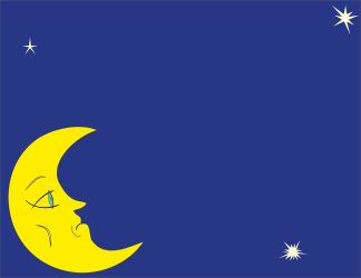 Night Sky Borders Clipart: Cartoon Moon and Stars Design