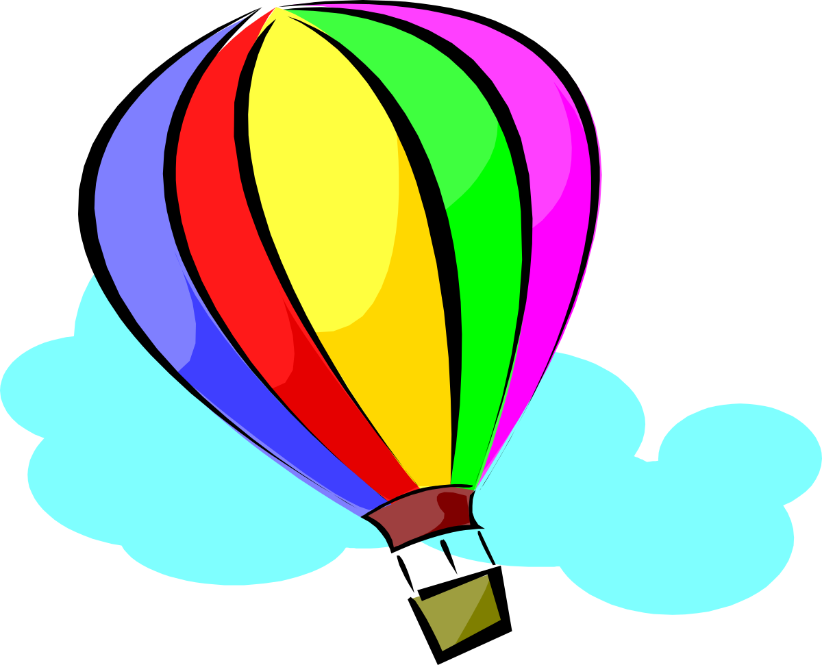 Hot Air Balloon in the Sky Clipart: Vibrant Flight Scene