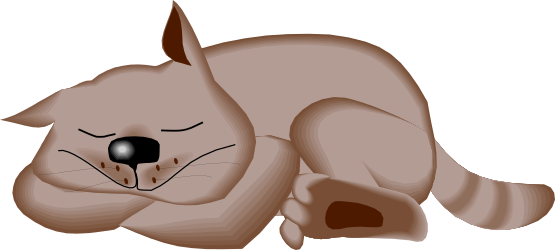 Cat Sleeping on Ground - Relaxing Pet Clipart