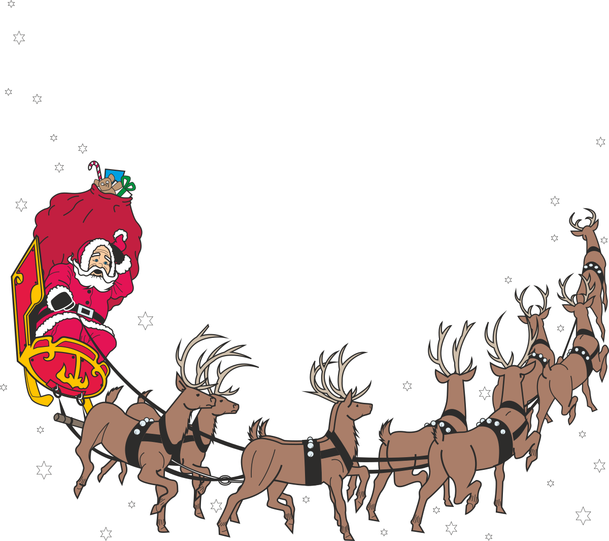 Borders for Holiday Celebrations: Santa's Sleigh Clipart