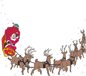 Borders for Holiday Celebrations: Santa's Sleigh Clipart