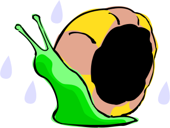 Green Snail with Yellow Shell - Vibrant Clipart for Nature Themes