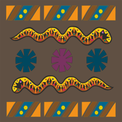 Vibrant Snake and Flower Clipart Pattern