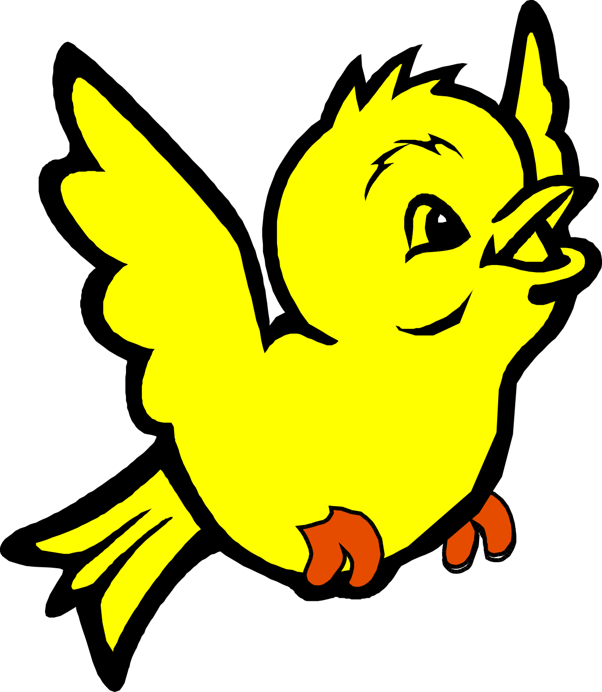Yellow Bird with Red Beak Clipart for Your Creative Projects