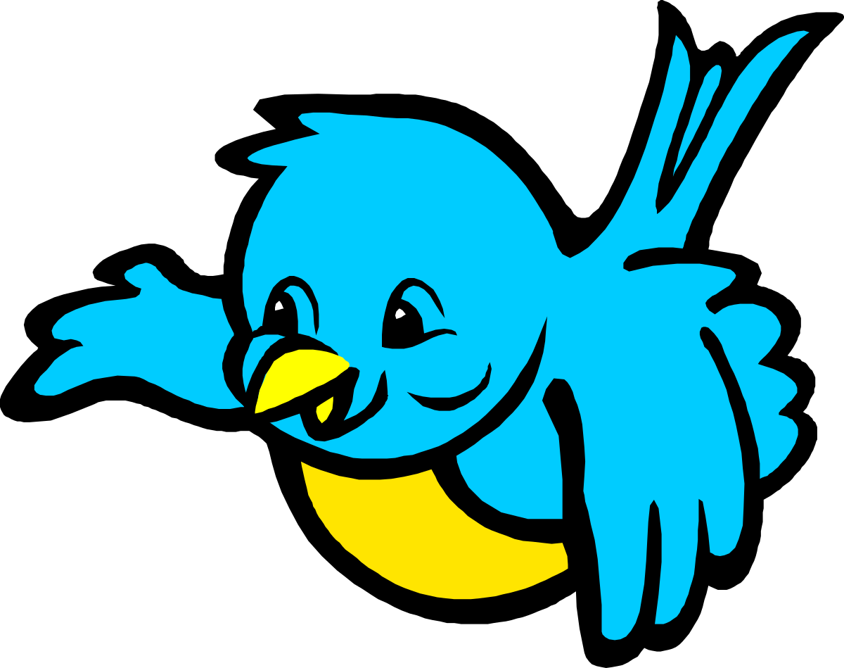 Blue Bird with Yellow Beak Clipart for Nature Themes