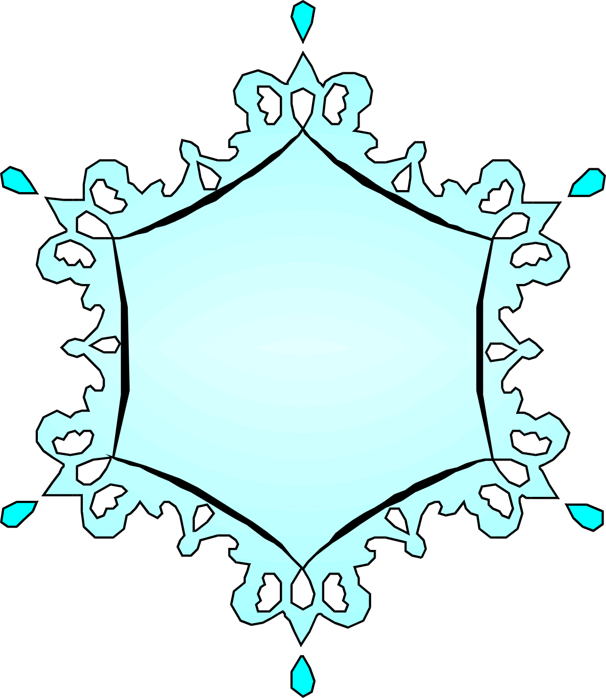 Snowflake Clipart with Blue Background - Perfect for Winter Themes