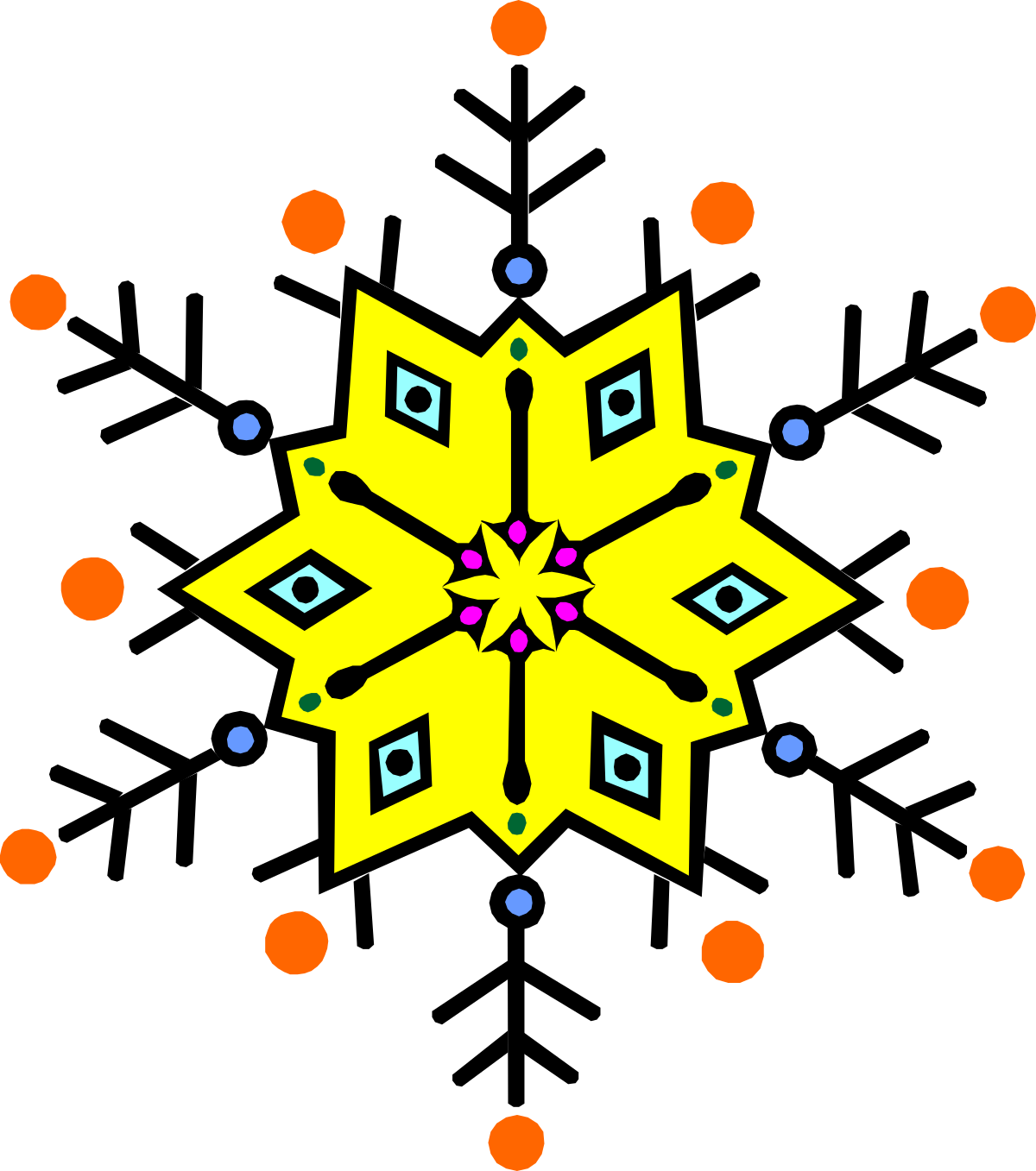 a snowflorer with a pattern of dots clip art png transparent Snowflake Clipart with Dot Pattern - Perfect for Seasonal Designs