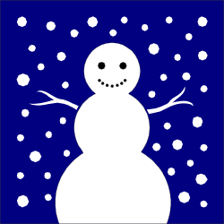 Snowman Clipart on Blue Background - Festive Winter Decoration