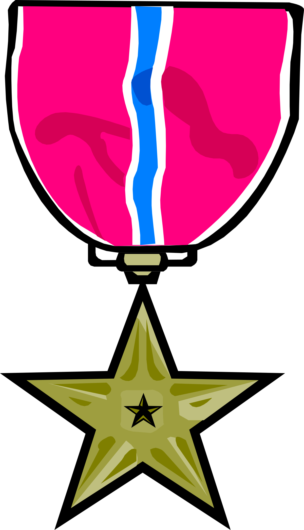 a pink and blue medal with a star clip art png transparent Pink and Blue Star Medal Clipart for Celebrations