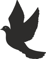 Black and White Dove Bird Silhouette Clipart for Elegant Designs