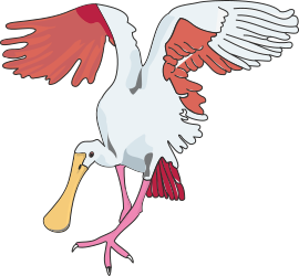 White Bird with Red Wings and Yellow Beak Clipart