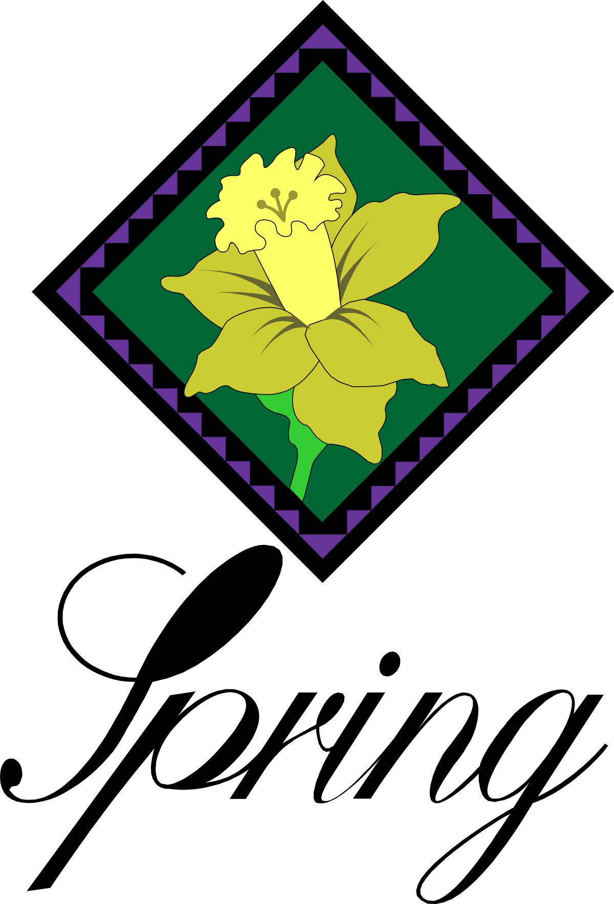 Flower with Diamond Center - Elegant Clipart for Any Creative Project