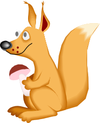 Cartoon Squirrel Clipart with Black Nose - Cute Animal Illustration