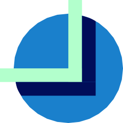 Borders and Corners Clipart: Blue Circle with Green Line Design