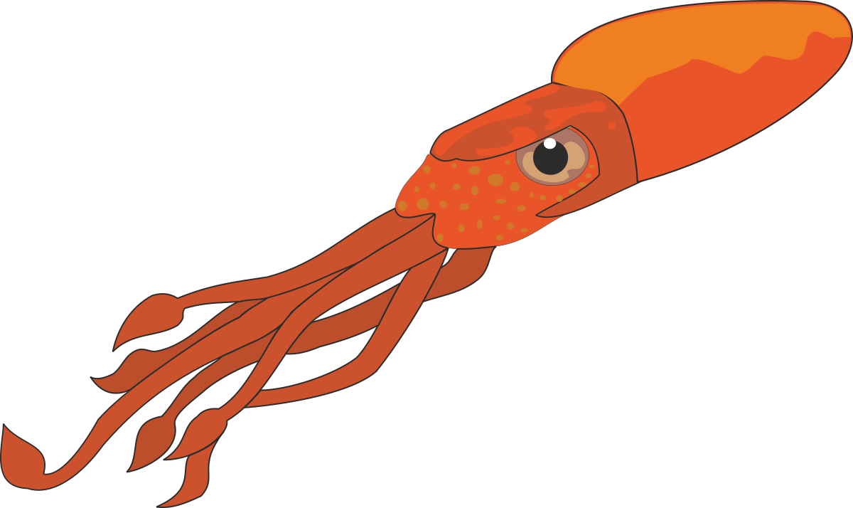 Cartoon Squid with Big Eye Clipart for Fun Designs