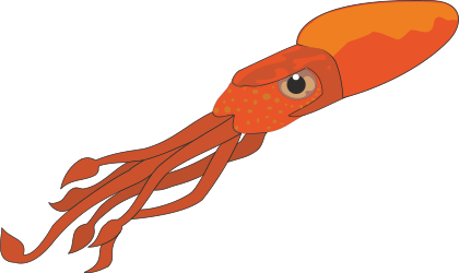 Cartoon Squid with Big Eye Clipart for Fun Designs