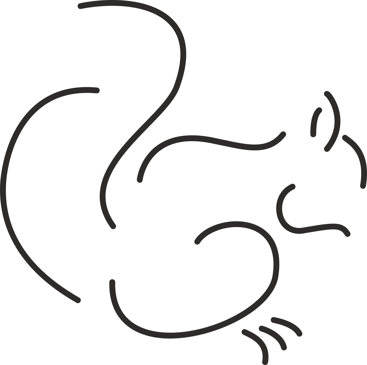 Black and White Cat Clipart - Charming Tail Design