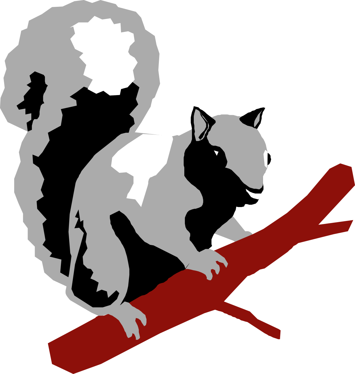 Squirrel Silhouette on a Branch - Perfect for Nature Clipart