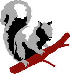 Squirrel Silhouette on a Branch - Perfect for Nature Clipart