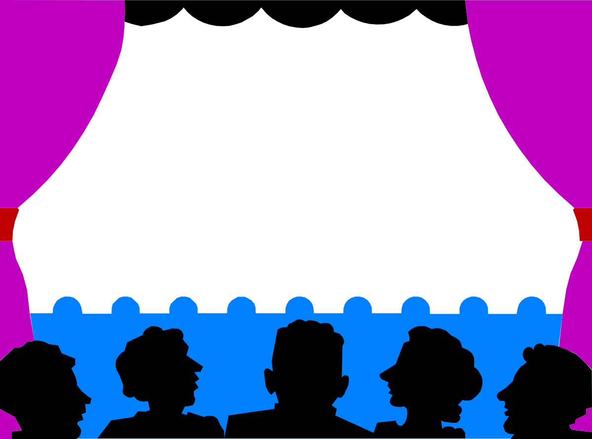 a stage with a curtain and a crowd clip art png transparent Stage Clipart with Curtain and Crowd - Perfect for Events and Presentations