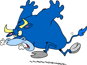 Blue Cartoon Character with Horns Clipart - Fun and Playful Design
