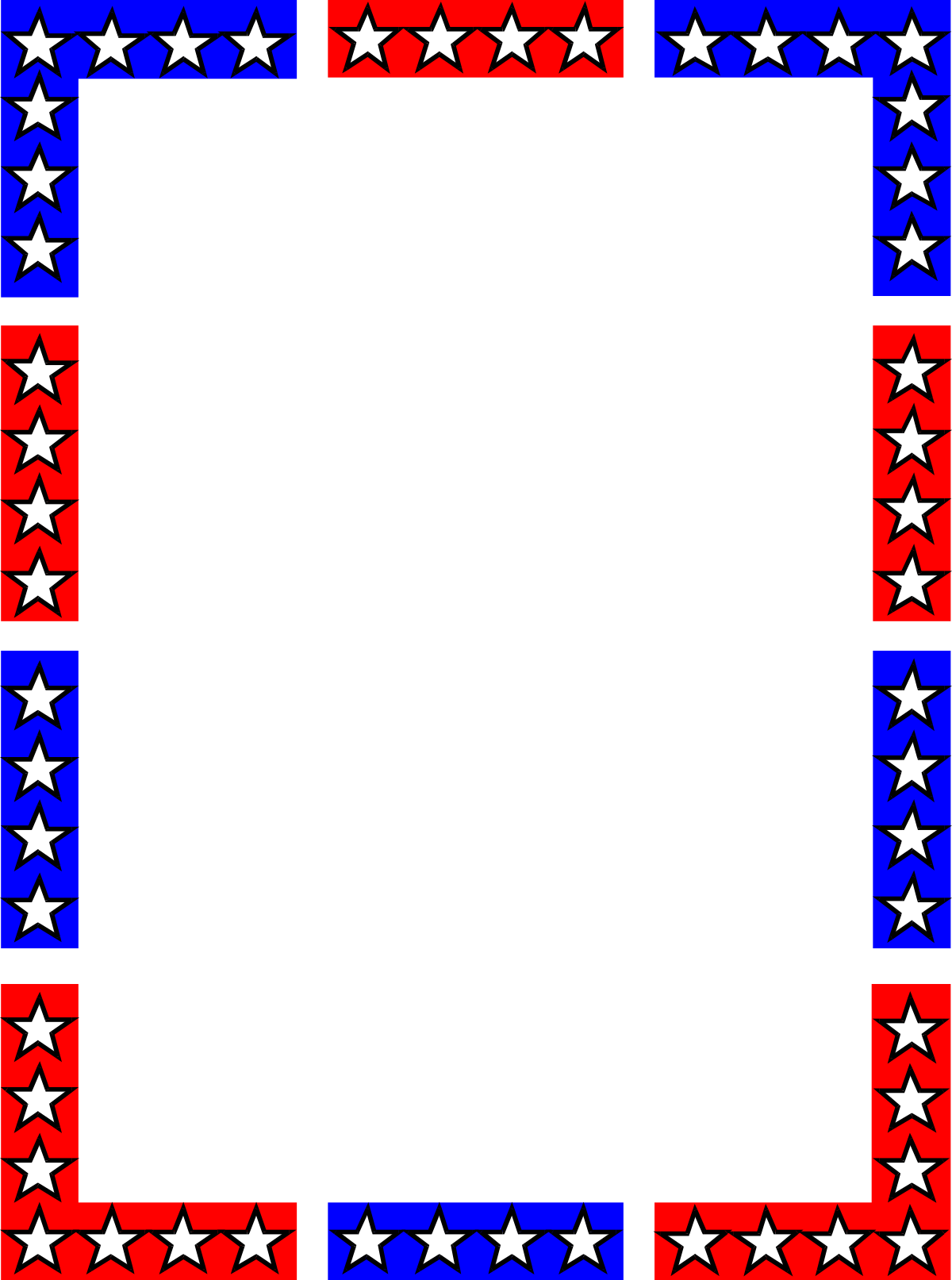 Red, White and Blue Star Frame Clipart for Creative Designs