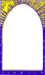 Colorful Holiday Borders with Yellow and Blue Arch Clipart
