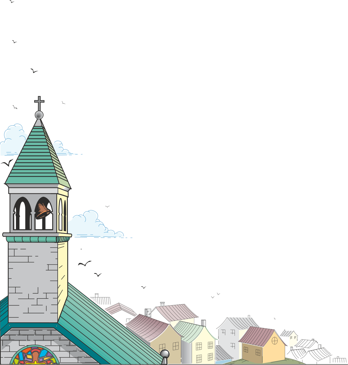 Church Steeple Clipart - Elegant Borders and Miscellaneous Designs