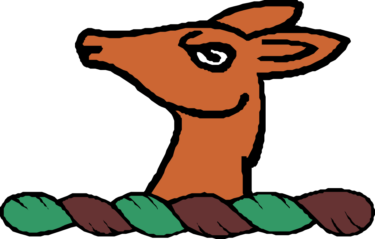 Cartoon Deer Clipart with Green Nose - Playful Wildlife Art