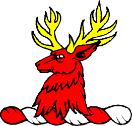 Red and Yellow Moose with Horns Clipart for Creative Projects