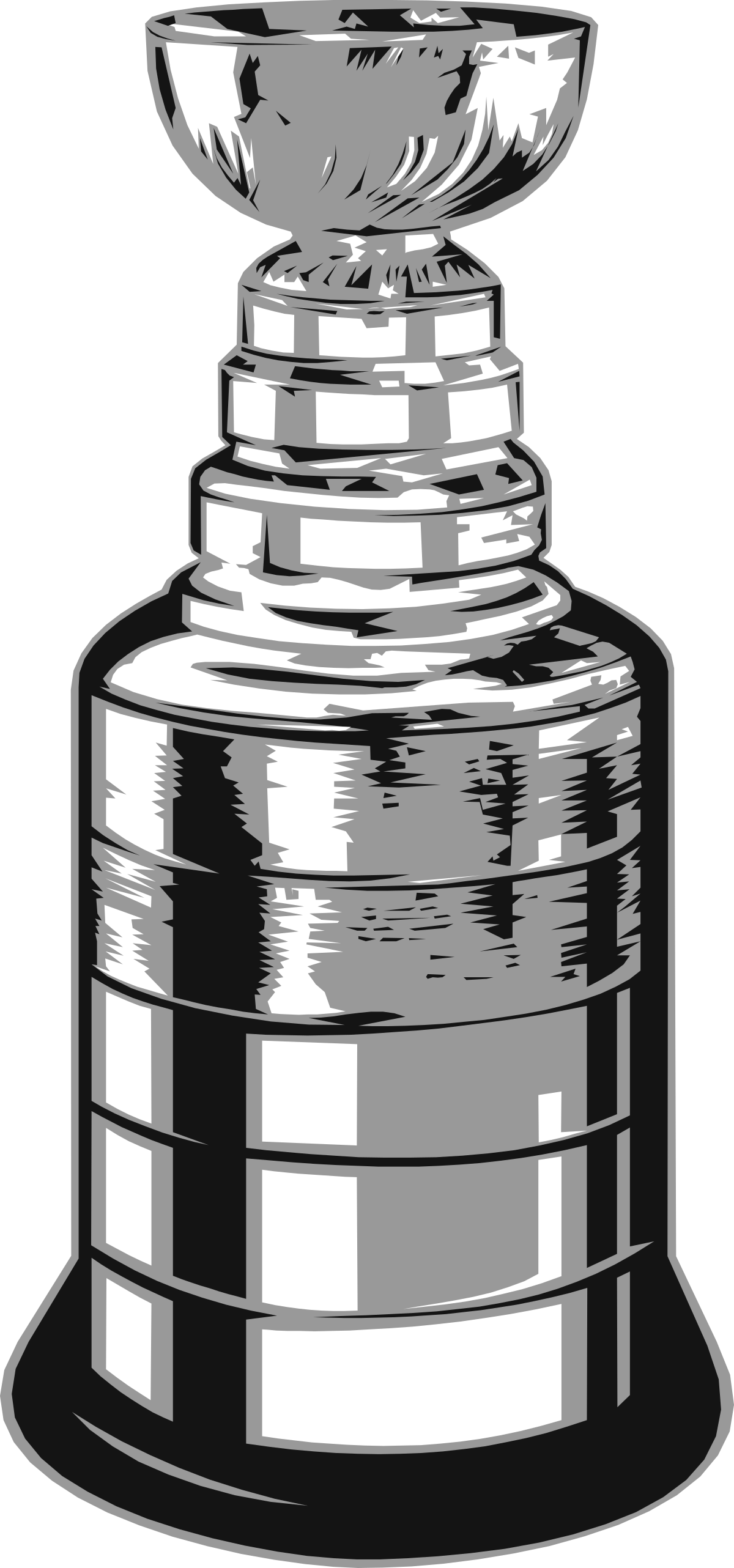 Silver Trophy Clipart on Black Background