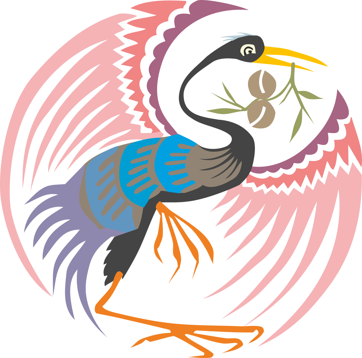 Colorful Plumage Bird Clipart for Vibrant Designs