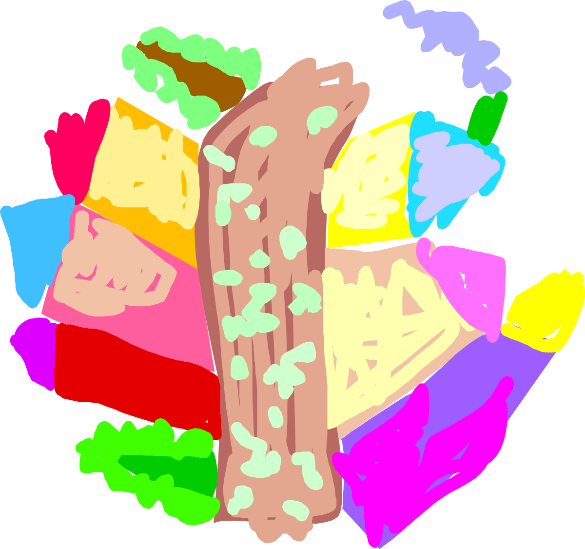 Colorful Paper Pieces Clipart Collection - Vibrant and Diverse Designs