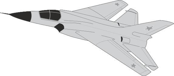 Fighter Jet Flying in the Air Clipart