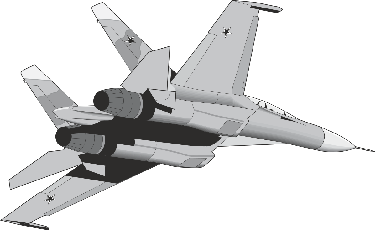 Fighter Jet in Flight Clipart - Dynamic Aerial Action