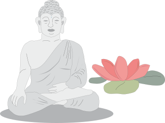 Buddha Statue with Lotus Flower Clipart - Tranquil Serenity