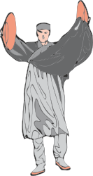 Man in Gray Suit and Hat Holding Baseball Bat Clipart