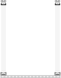 Elegant White Arch with Columns and Stars Clipart - Decorative Borders and Frames
