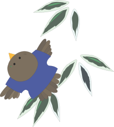 Bird on Branch with Leaves Clipart - Nature Illustration