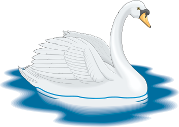 Elegant White Swan Floating on Blue Water - Stunning Clipart for Your Projects
