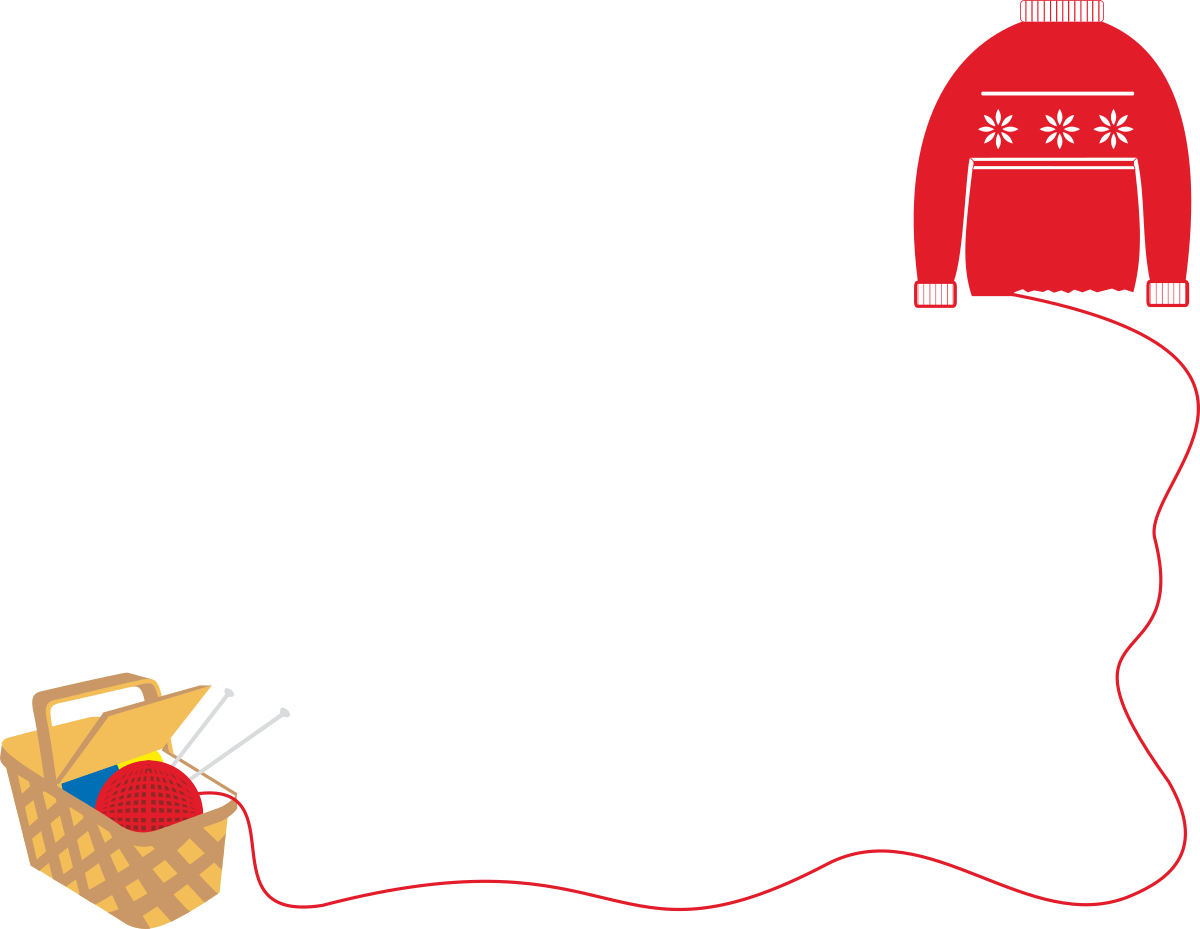 Borders and Leisure: Vibrant Red Sweater and Bag Clipart