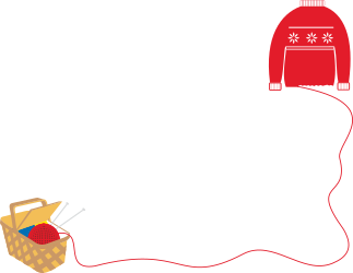 Borders and Leisure: Vibrant Red Sweater and Bag Clipart