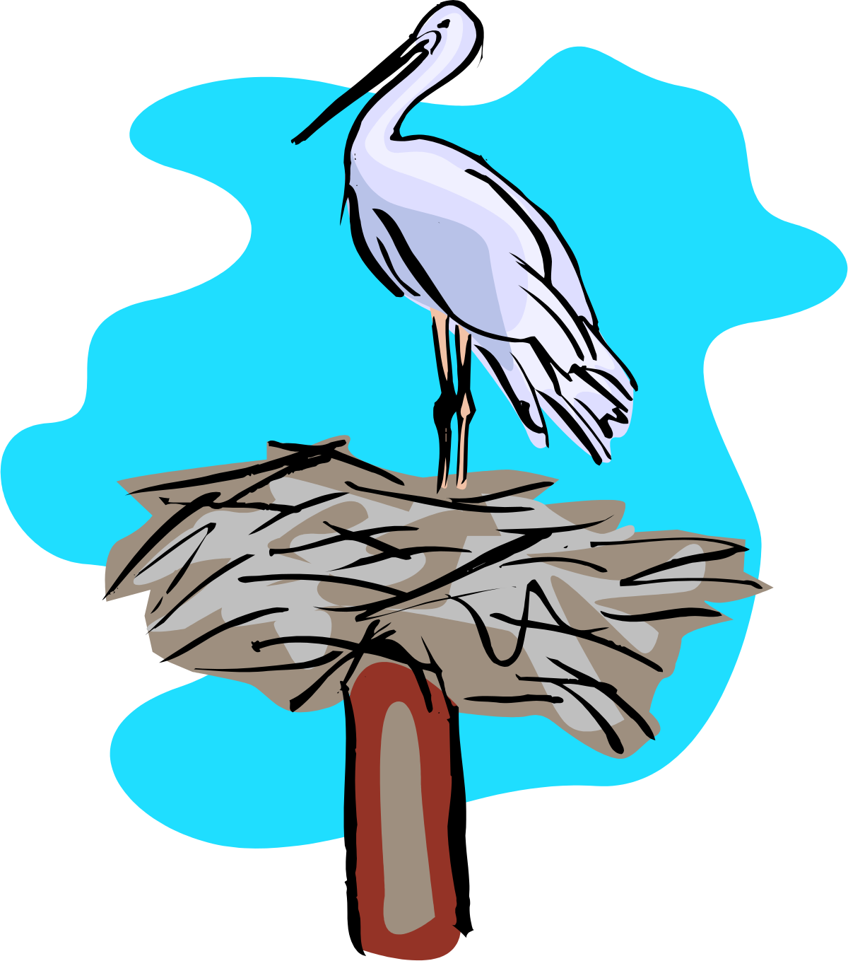 a bird standing on top of a wooden pole clip art png transparent Bird on Wooden Pole Clipart - Vibrant and Versatile Illustration
