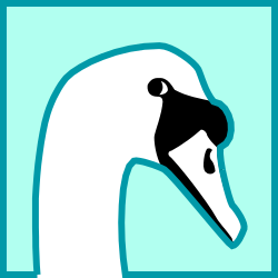 Swan Head Clipart on Blue Background - Elegant and Graceful Illustration