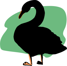 Black Swan on a Green Background - Stunning Clipart for Your Projects