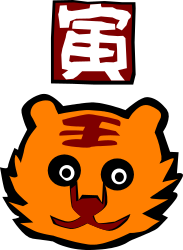 Tiger with Chinese Character Clipart - Unique SVG Graphics